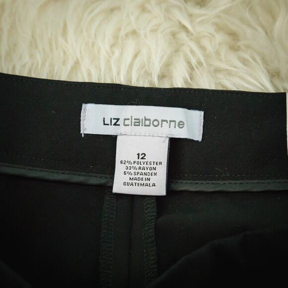 Liz Claiborne Size 12 Black Kylie Straight Leg Career Work Dress Pants NEW - Picture 4 of 7
